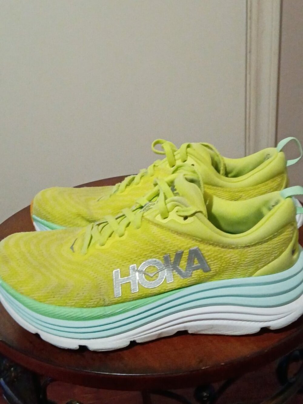 Hoka One One Gaviota 5 Womens  Size 7B Shoes Yellow Running Sneaker 1134235 CGSO - Picture 9 of 14